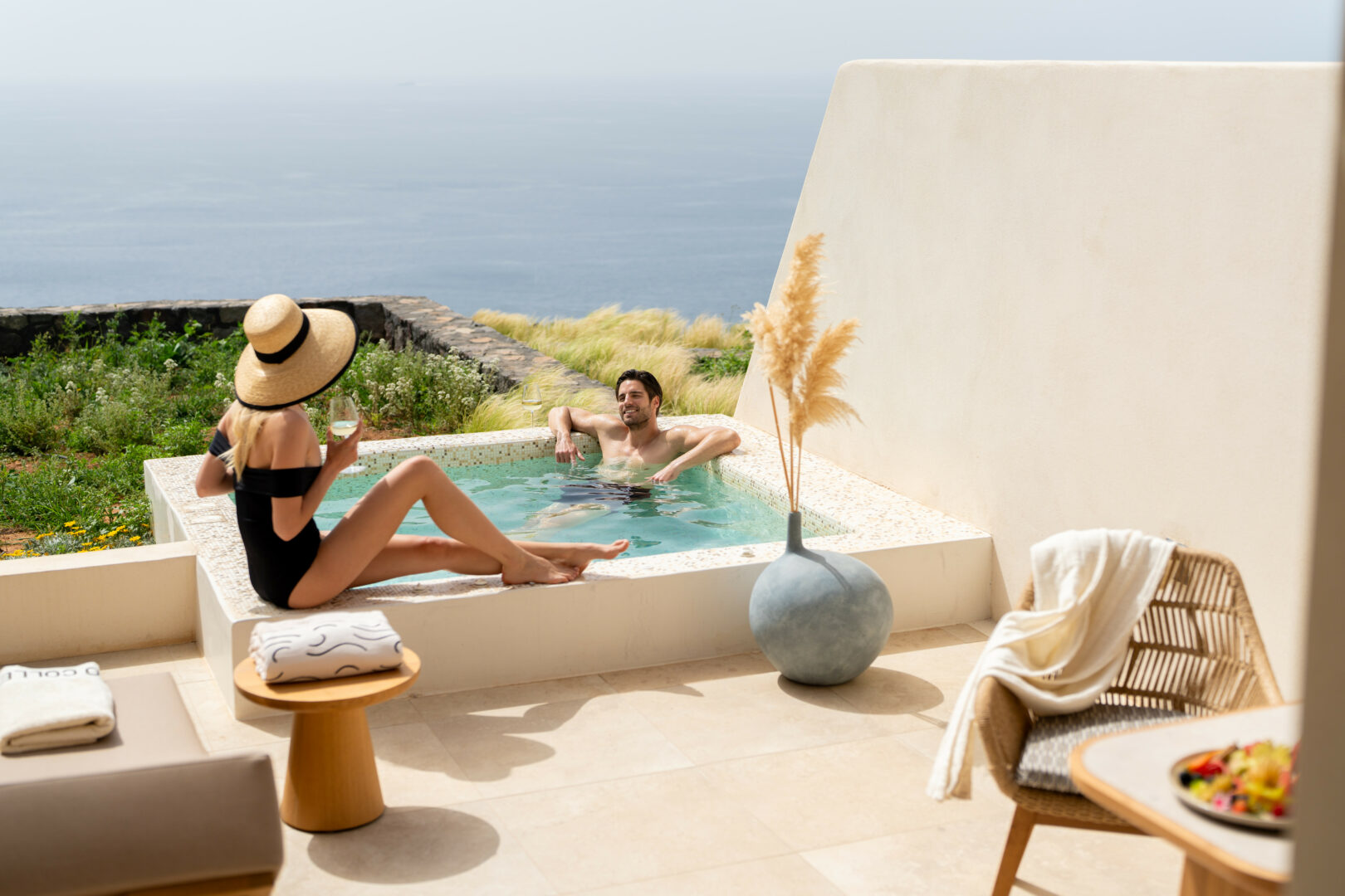 Vivid Sunset & Sea View Junior Suite with Jacuzzi| Santo Collection